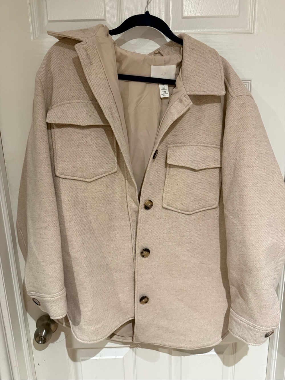 H&M Men's Light Beige Shirt Jacket
